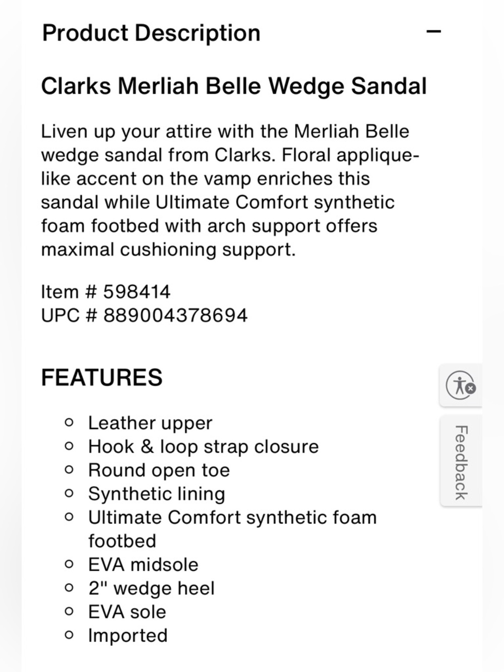 NEW! Clarks Merliah Belle Leather Wedge Sandals. 10M. - Picture 16 of 16